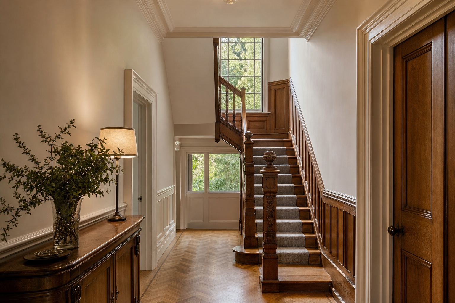 Bespoke joinery in a Hertfordshire period property with original sash windows and timber floors
