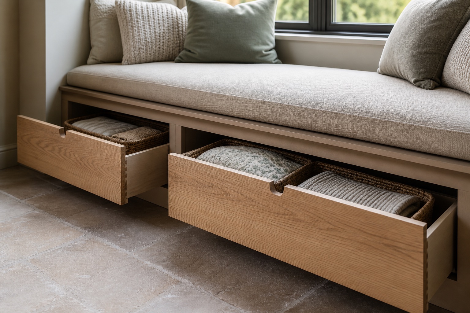 Lift-up lid revealing concealed storage