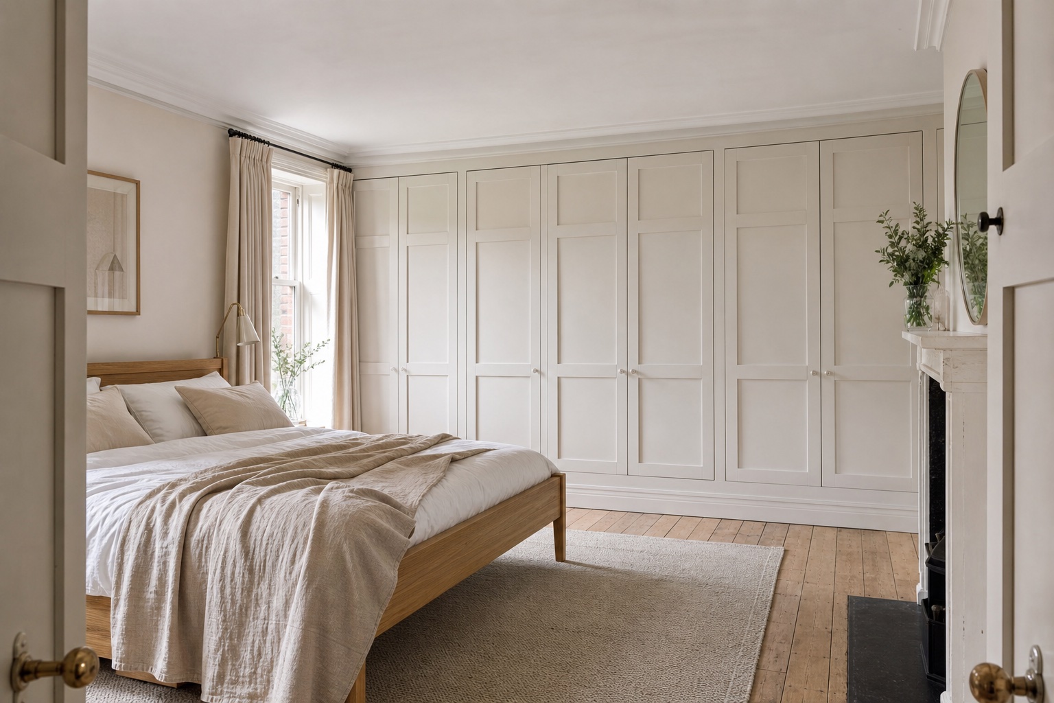 Guest bedroom with fitted wardrobes