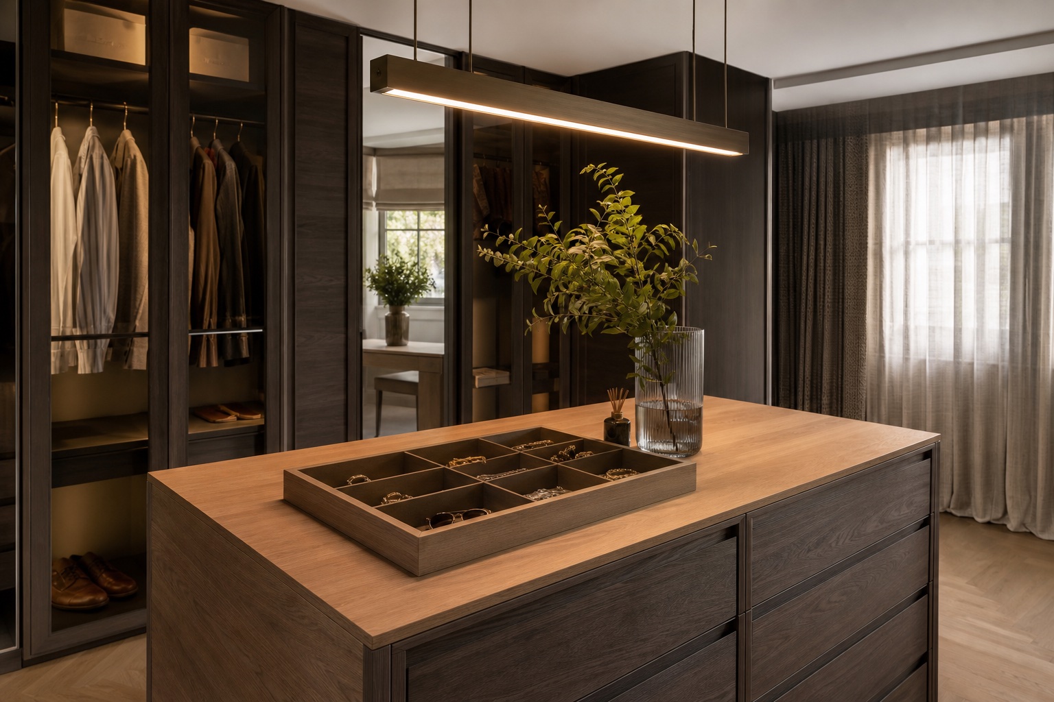 Central island with jewellery drawers