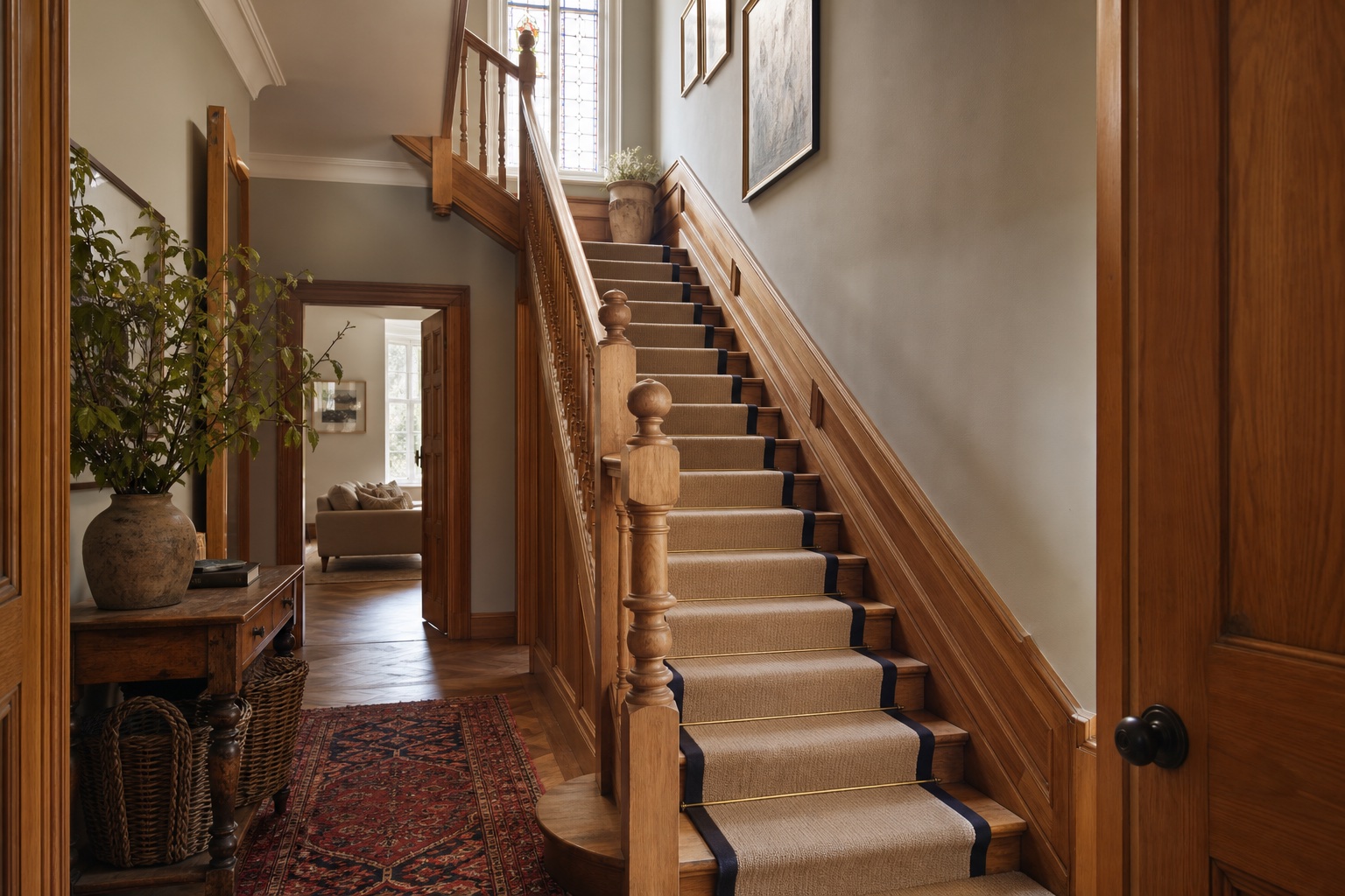Bespoke internal doors and staircase joinery in a Hertfordshire home