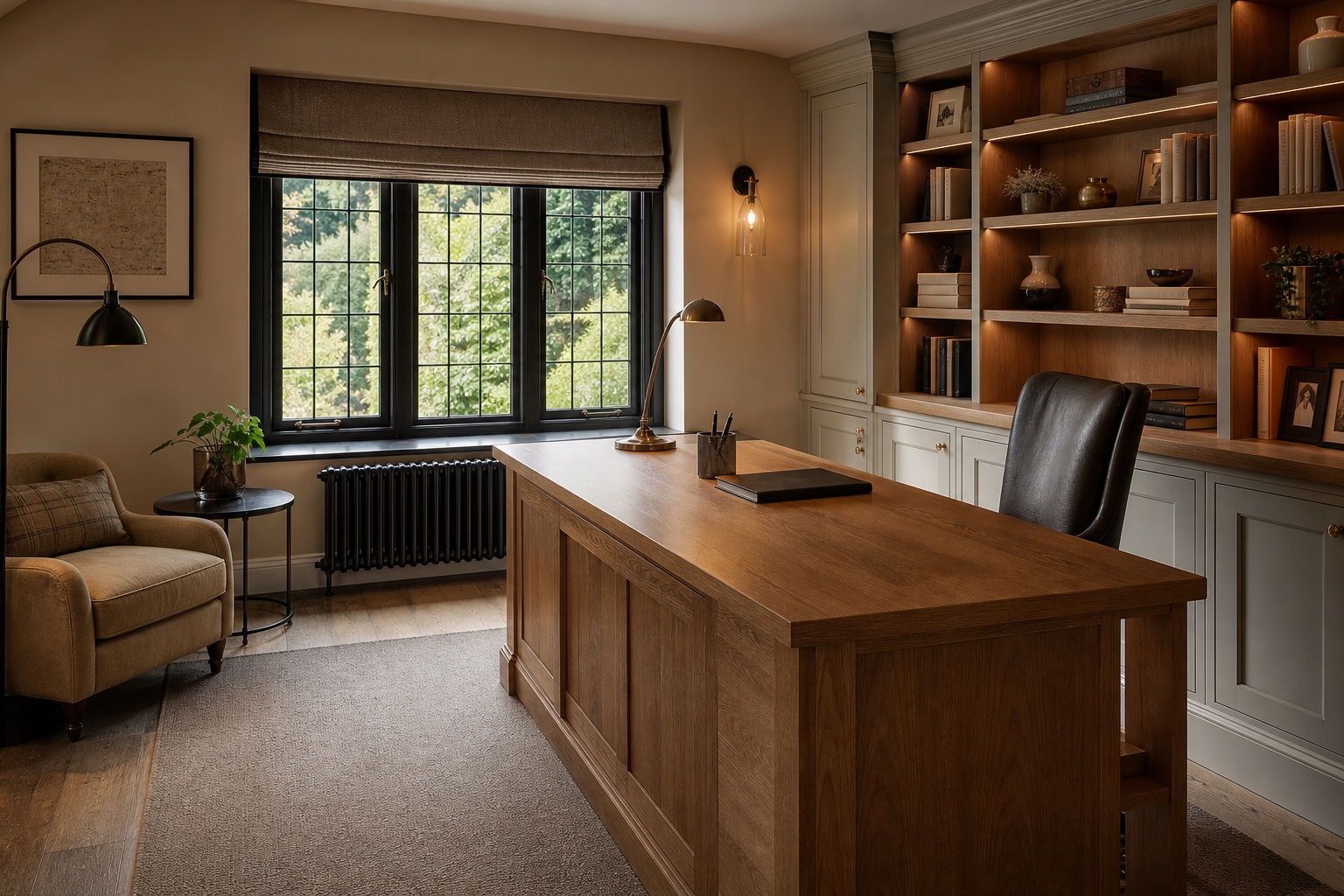 Bespoke home office joinery in a Hertfordshire property